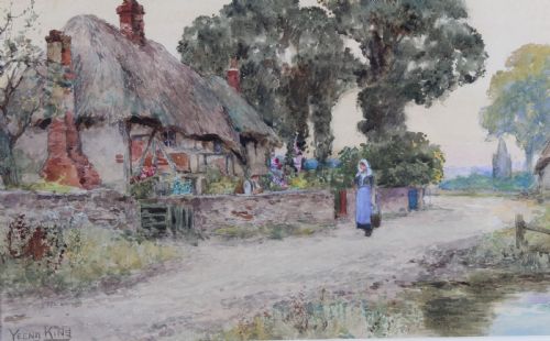 YEEND KING NEAR WORTHING SUSSEX LANDSCAPE WATERCOLOUR PAINTING - ADDITIONAL PHOTO 5