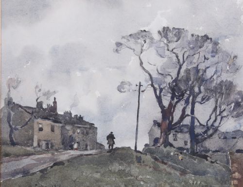 Fred Lawson. "Castle Bolton, Wensleydale". Landscape Watercolour.