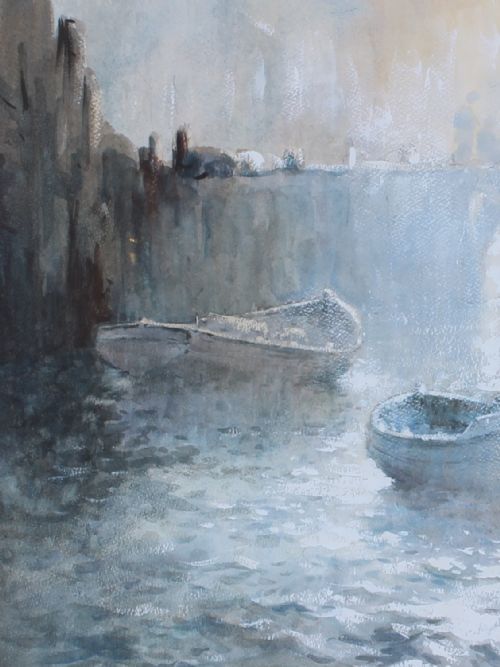 ROBERT LESLIE HOWEY COBLES WHITBY MARINE WATERCOLOUR PAINTING - ADDITIONAL PHOTO 4