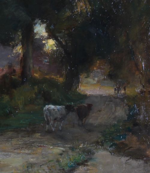 WILLIAM MILLER FRAZER RSA CLOSE OF DAY LARGE OIL PAINTING LANDSCAPE - ADDITIONAL PHOTO 2