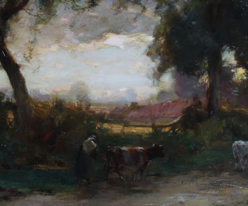 WILLIAM MILLER FRAZER RSA CLOSE OF DAY LARGE OIL PAINTING LANDSCAPE - ADDITIONAL PHOTO 4