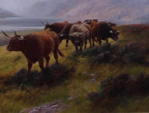 HENRY HALL LOCH LUBNAIG LARGE OIL PAINTING LANDSCAPE - ADDITIONAL PHOTO 2
