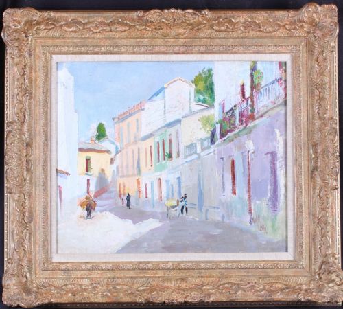 PHILIP NAVIASKY SPANISH TOWN OIL PAINTINGS PAIR - ADDITIONAL PHOTO 1