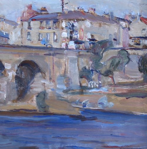FLORENCE HESS WETHERBY STAITHES ARTIST OIL PAINTING - ADDITIONAL PHOTO 3