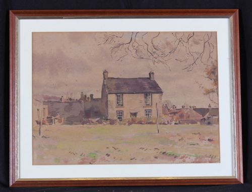 FRED LAWSON PRIORY COTTAGE REDMIRE WATERCOLOUR LANDSCAPE PAINTING - ADDITIONAL PHOTO 1