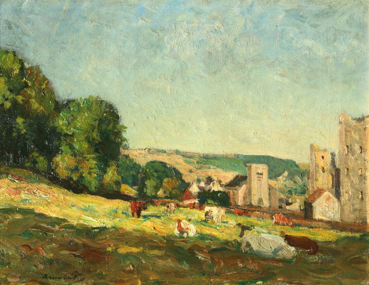 Oil of 'Castle Bolton' by Reginald Grange Brundrit 
