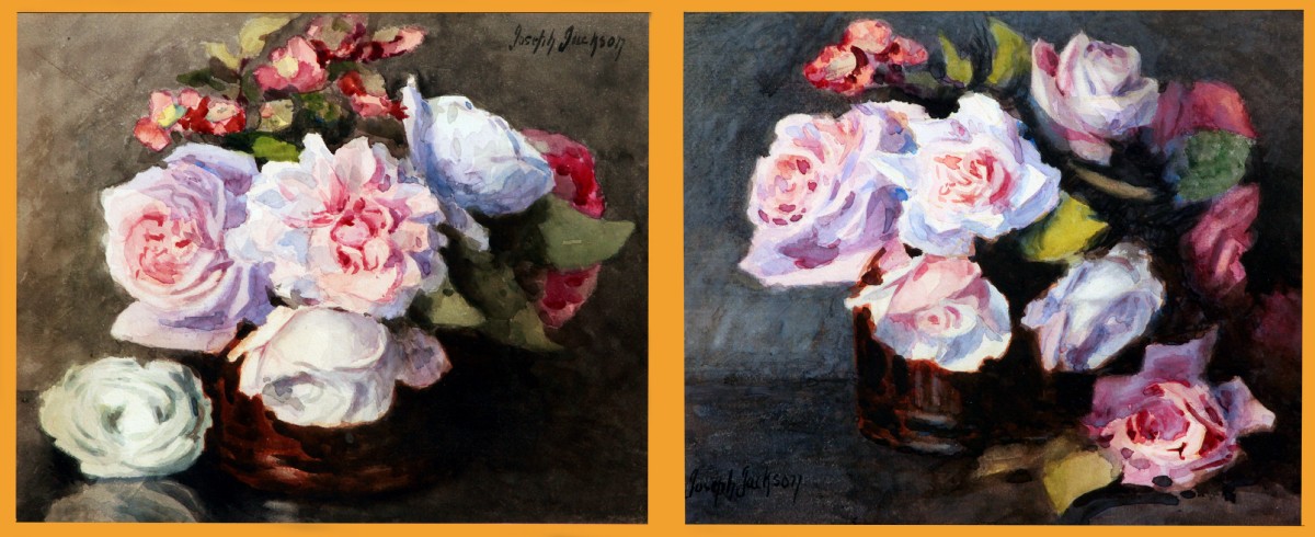 A pair of watercolours of 'Roses' by Joseph Jackson (1858-1922)