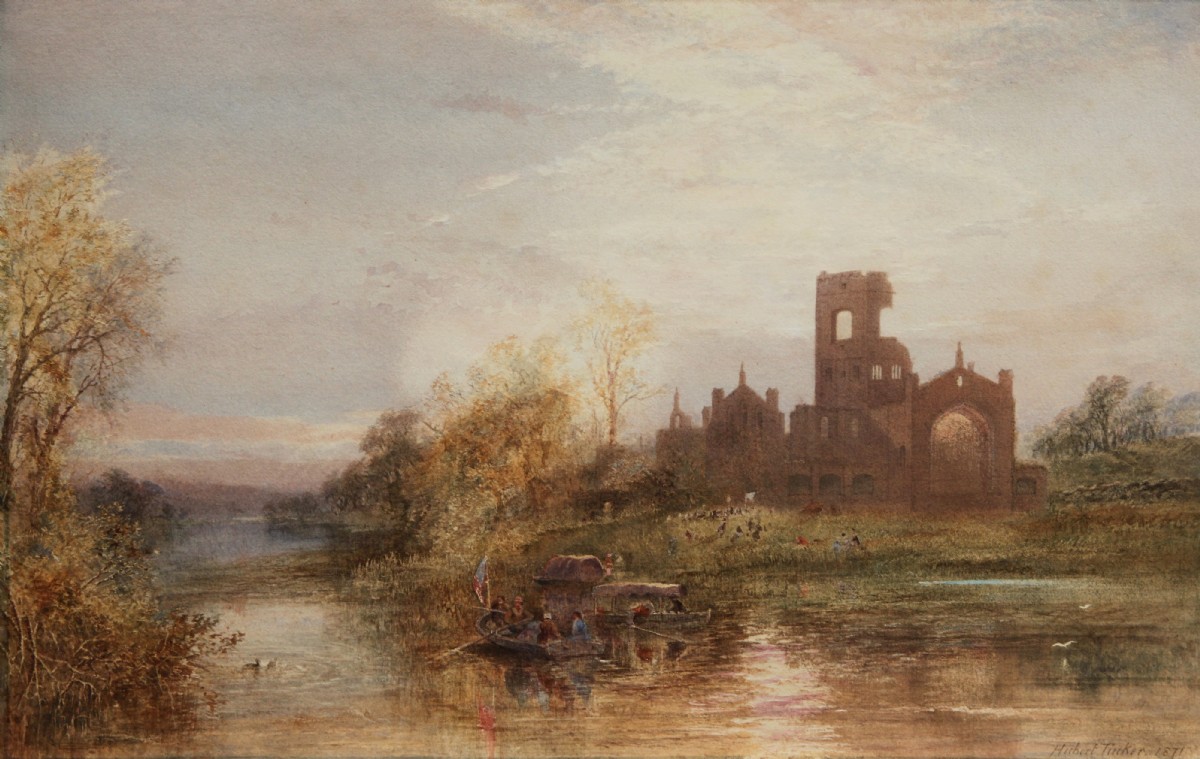 Watercolour by Hubert Coutts Tucker R.I. (1851-1921) of 'Kirkstall Abbey'