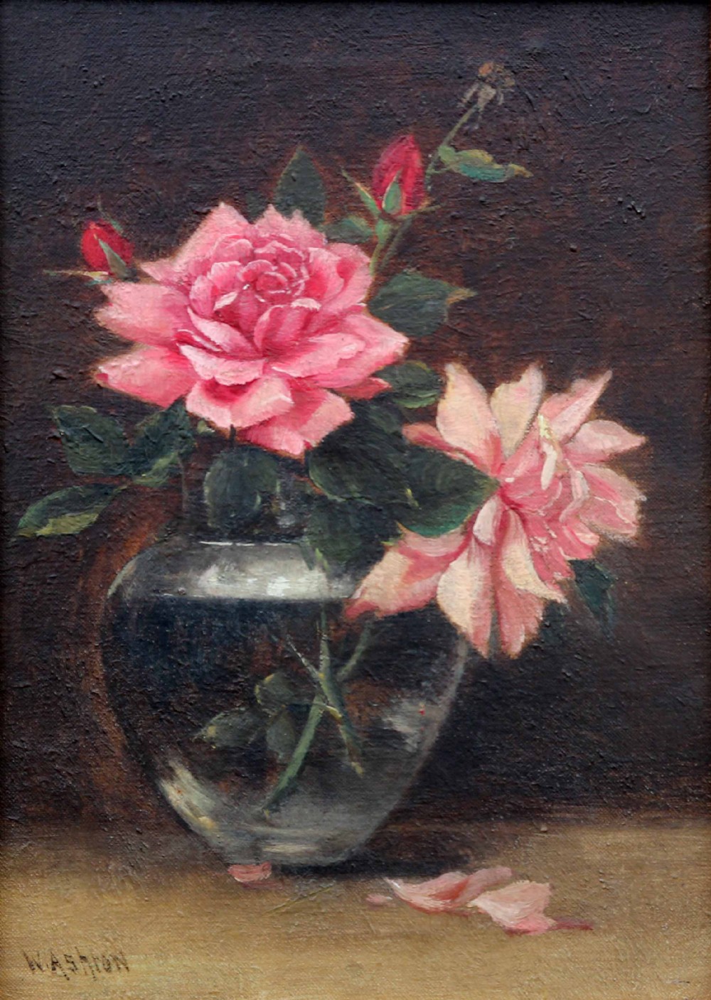 William Ashton R O I. Good Pair of Oil Still Life Paintings.