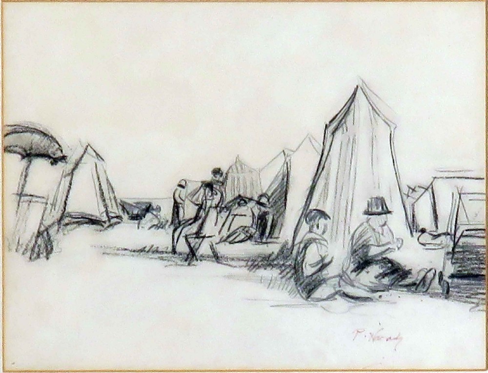 Philip Naviasky. The Gypsy Encampment. Drawing.