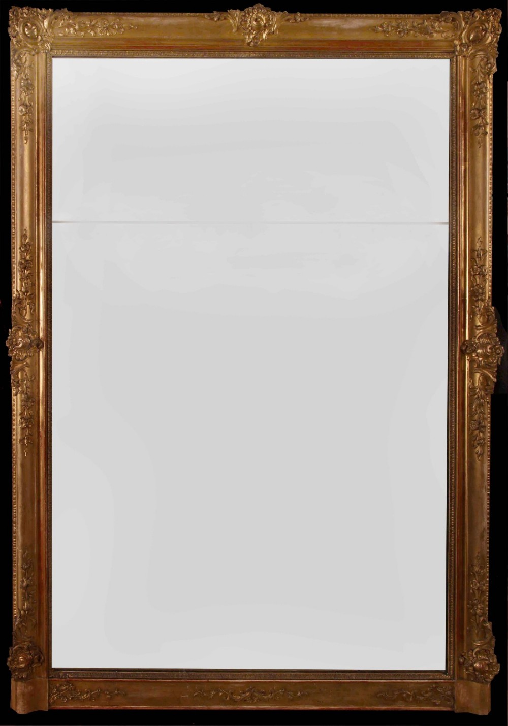 Very large 19thC. gold leaf mirror.