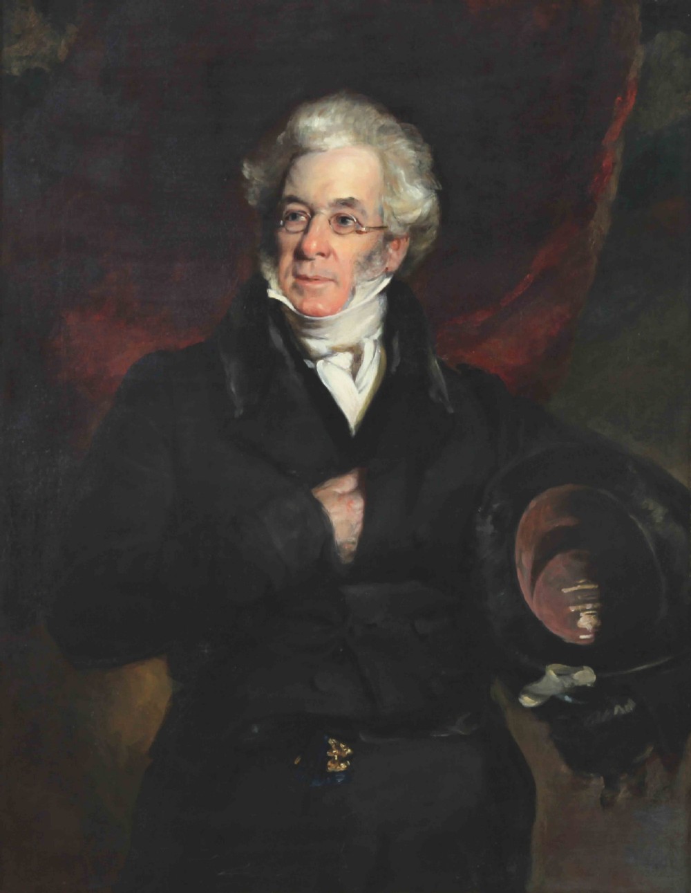 Large Portrait Oil Painting. Manner of Thomas Lawrence. View II