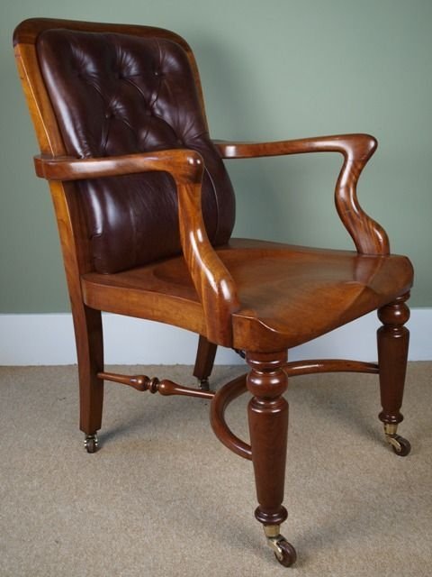 Superb Quality Victorian Mahogany Office Chair