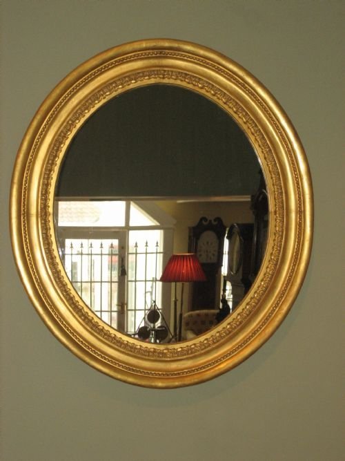 Oval Victorian Giltwood Mirror