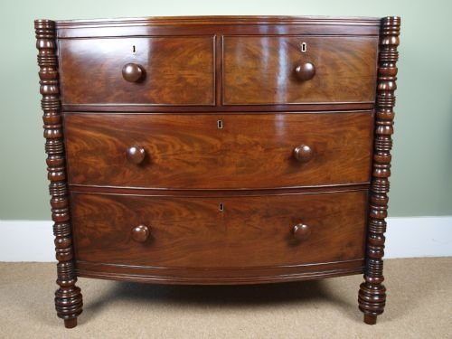Stunning Small Regency Bowfront Chest of Drawers