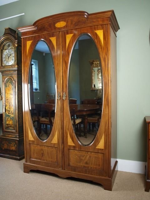 Edwardian Mahogany Inlaid Wardrobe