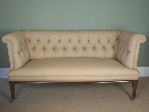 Edwardian Mahogany Upholstered Sofa