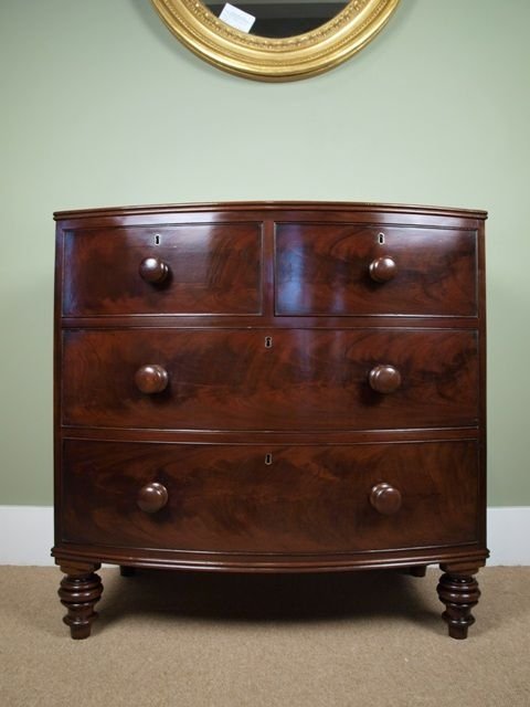 Small Victorian Mahogany Bowfront Chest