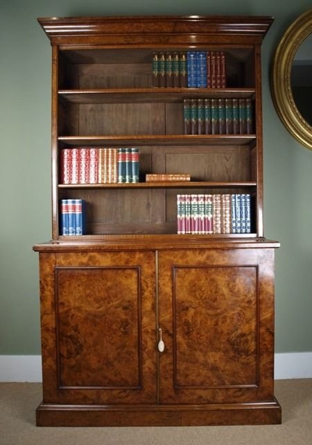 Early Victorian Walnut Bookcase