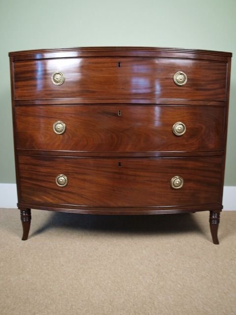 Stunning Regency Mahogany Bow Front Chest