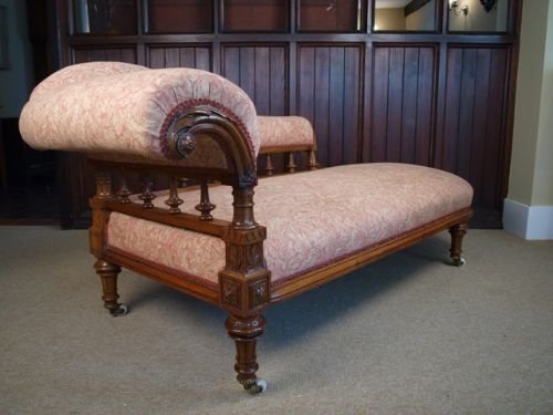fig 1. Victorian Walnut Chaise Longue