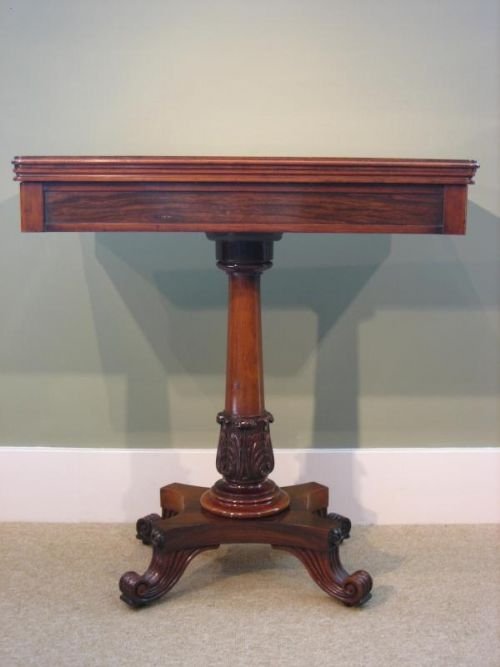 Small William IV Rosewood Card Table by Gillows of Lancaster