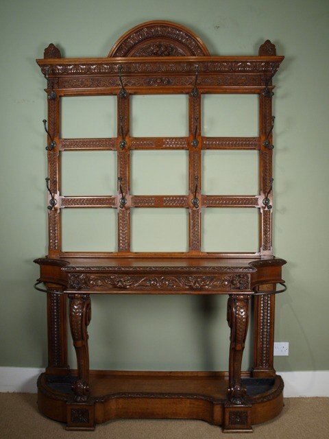 Impressive Victorian Oak Hall Stand