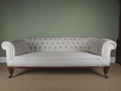 Large Victorian Walnut Chesterfield Sofa