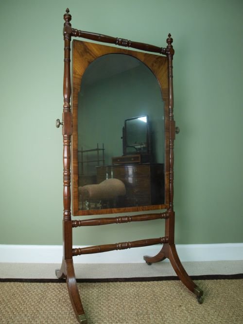 Georgian Mahogany Cheval Mirror