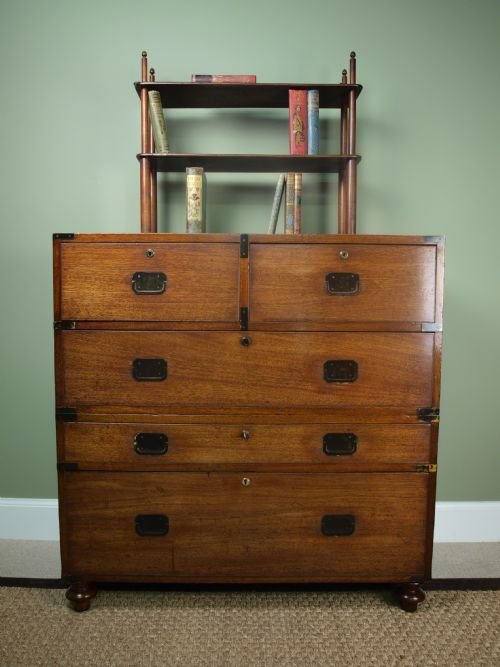 Mahogany Table Top Campaign Shelves