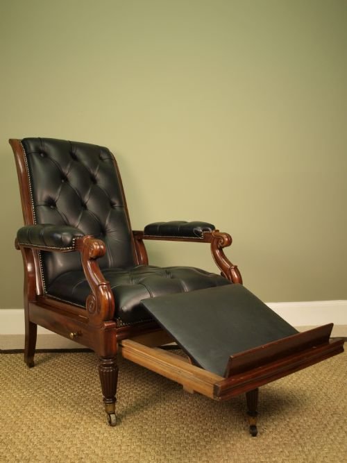 William IV Mahogany Reclining Library Chair
