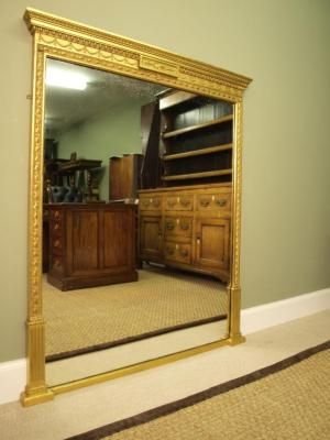 Classical Victorian Giltwood Overmantel