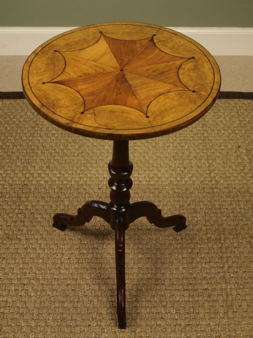 Unusual Victorian Inlaid Tripod Table
