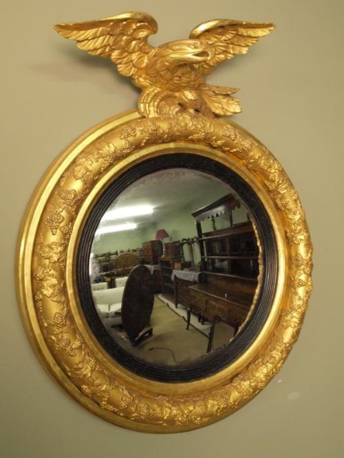 Regency Giltwood Convex Wall Mirror