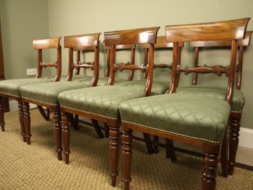 Set of 8 Early Victorian Mahogany Dining Chairs