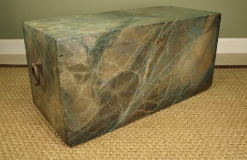 A Victorian Marbled Camphor Wood Trunk