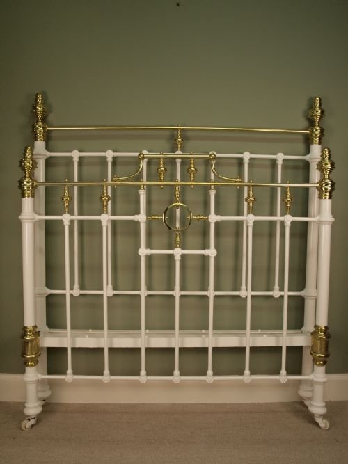 Victorian Brass & Iron Bed - 4ft 6 Double