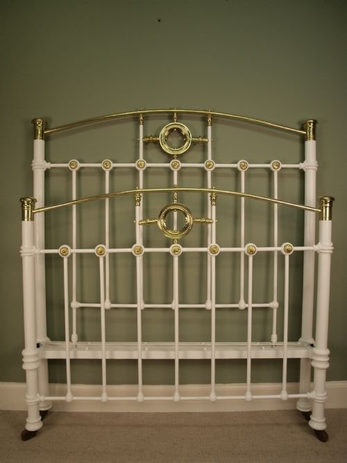 Victorian Brass & Iron Bed - 4ft 6
