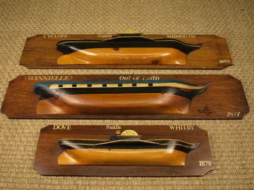 Set of 3 Half Hull Ship Models