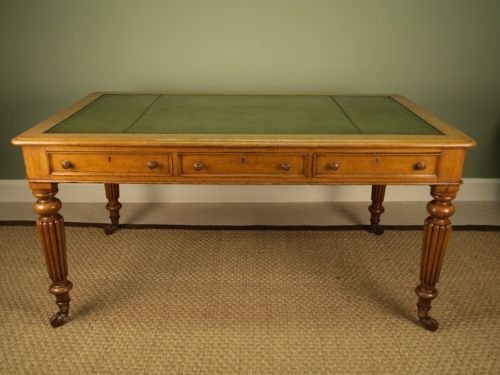 Early Victorian Oak Library Table