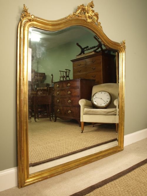 Large Giltwood Overmantle Mirror