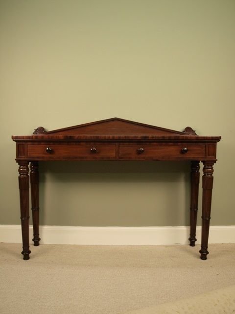 A Narrow William IV Mahogany Console Side Table
