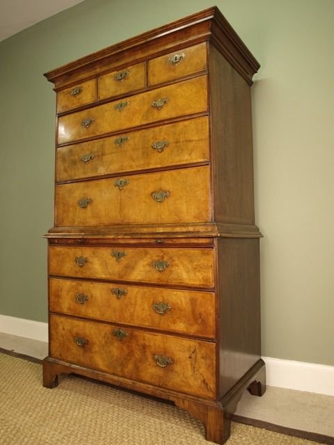 George I Walnut Chest on Chest