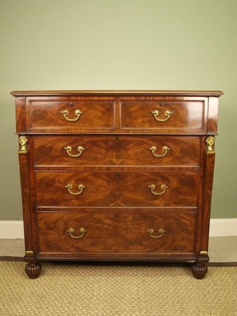 A Fine Georgian Mahogany Empire Chest of Drawers

