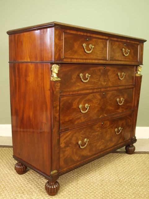 fig 1. A Fine Georgian Mahogany Empire Chest of Drawers
