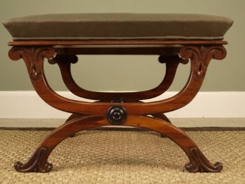William IV X Frame Rosewood Stool