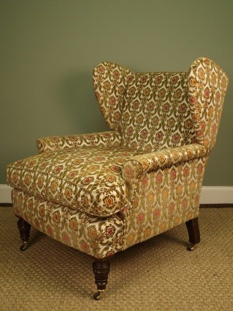 A Victorian Upholstered Wing Chair