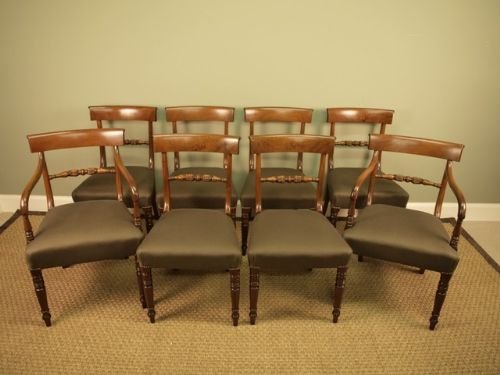 Set of 8 Georgian Mahogany Dining Chairs