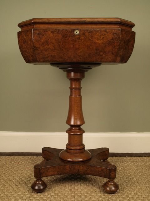 Early Victorian Pollard Oak Teapoy