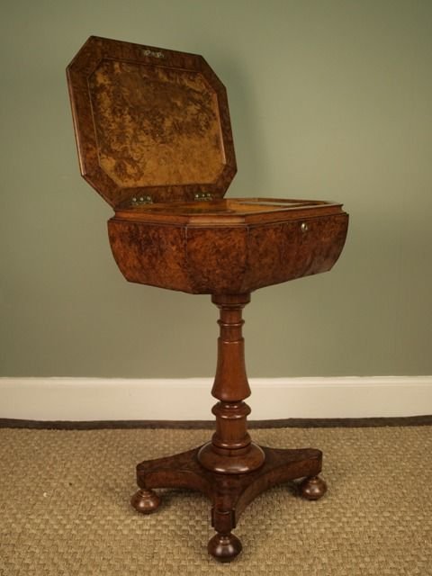 fig 2. Early Victorian Pollard Oak Teapoy